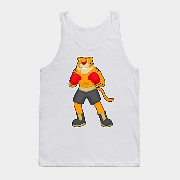Tiger at Boxing with Boxing gloves Tank Top by Markus Schnabel